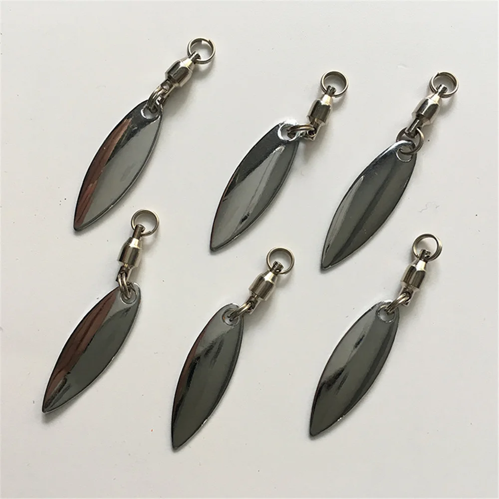 Señuelos reflectantes de acero inoxidable, accesorios de pesca, cuchara giratoria de Metal, 10 piezas - imagen 4