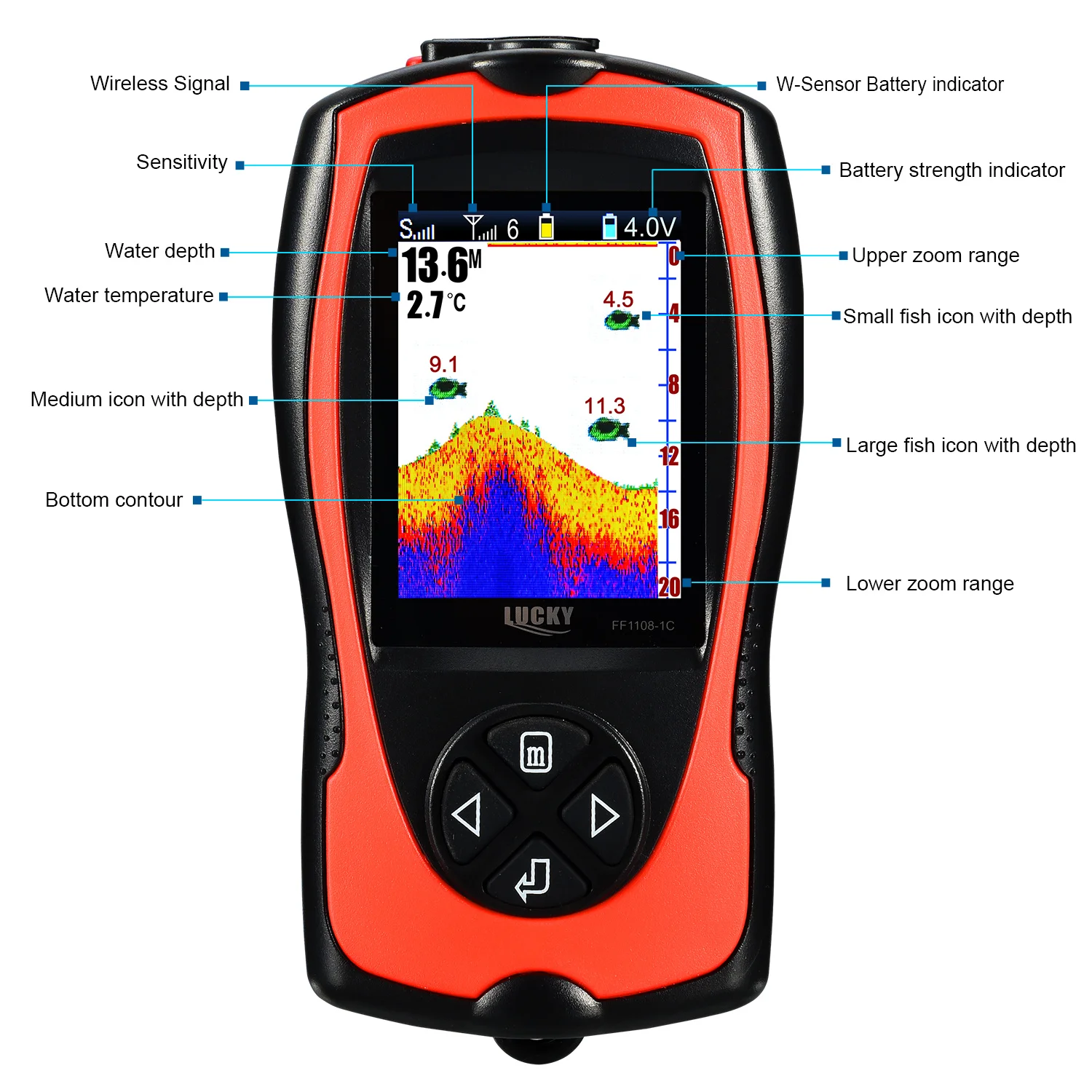 Lucky Sonar – Localizador de peces portátil con sensor inalámbrico - imagen 2