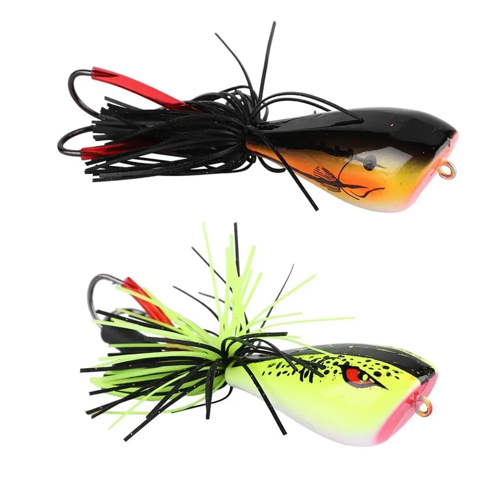 Ranas artificiales duraderas Topwater con anzuelo de púas, señuelos de ranas ABS, señuelo de pesca de 5,5 cm, pesca en el mar - imagen 3