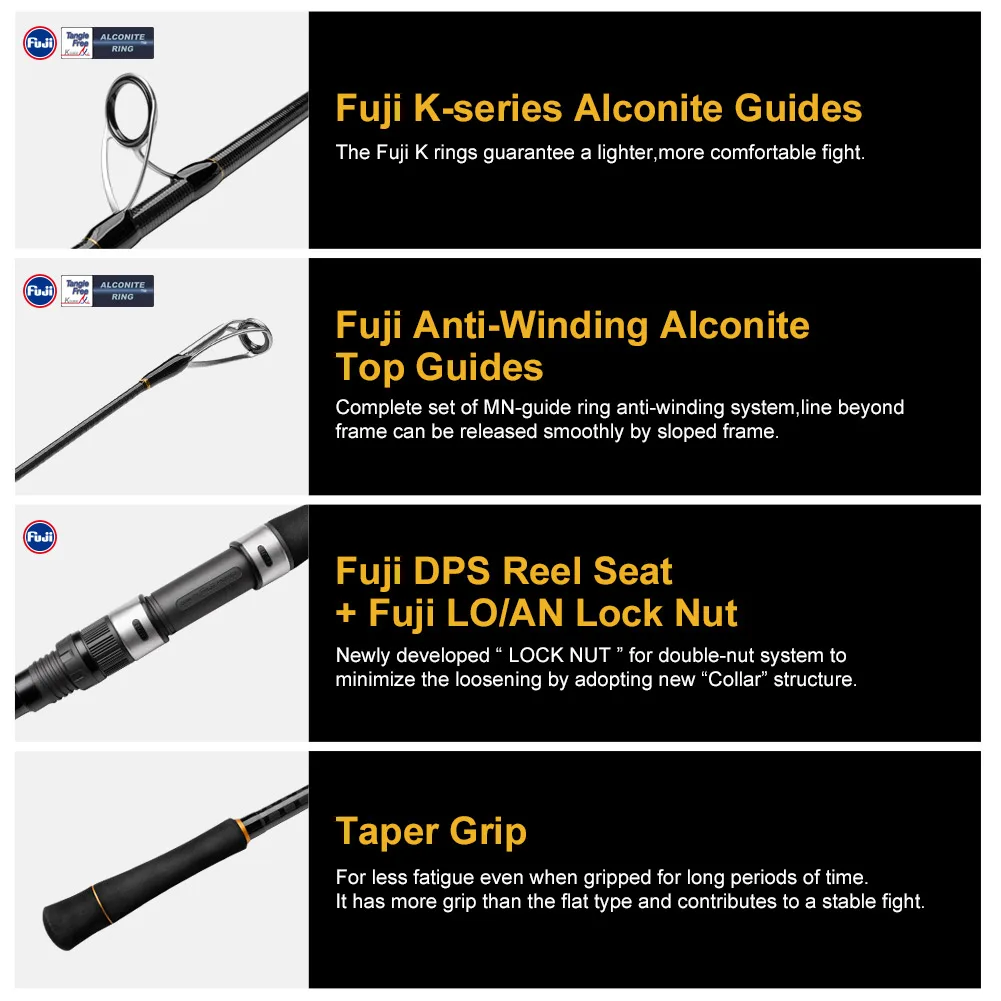 Noeby-caña de pescar de fundición a tierra, peso del señuelo H, guía MH Fuji, DPS, lubina plana, 3,05 m, 3,2 m, 10-45g, 20-70g - imagen 5