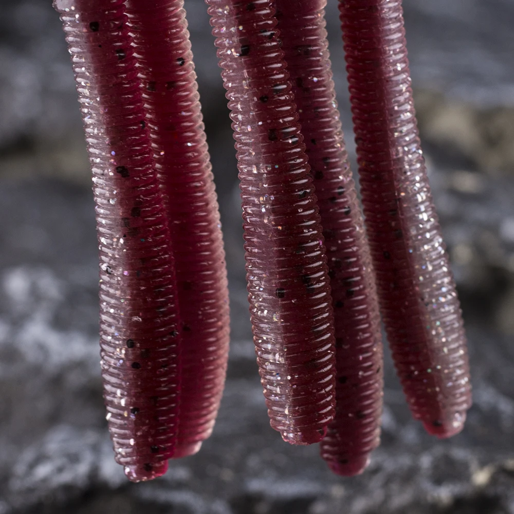CCLTBA cebo blando de gusano 9,8 cm 13,8 cm Señuelos de pesca de silicona 15 Uds 10 unids/bolsa aparejos de señuelos blandos de lombriz de tierra - imagen 3