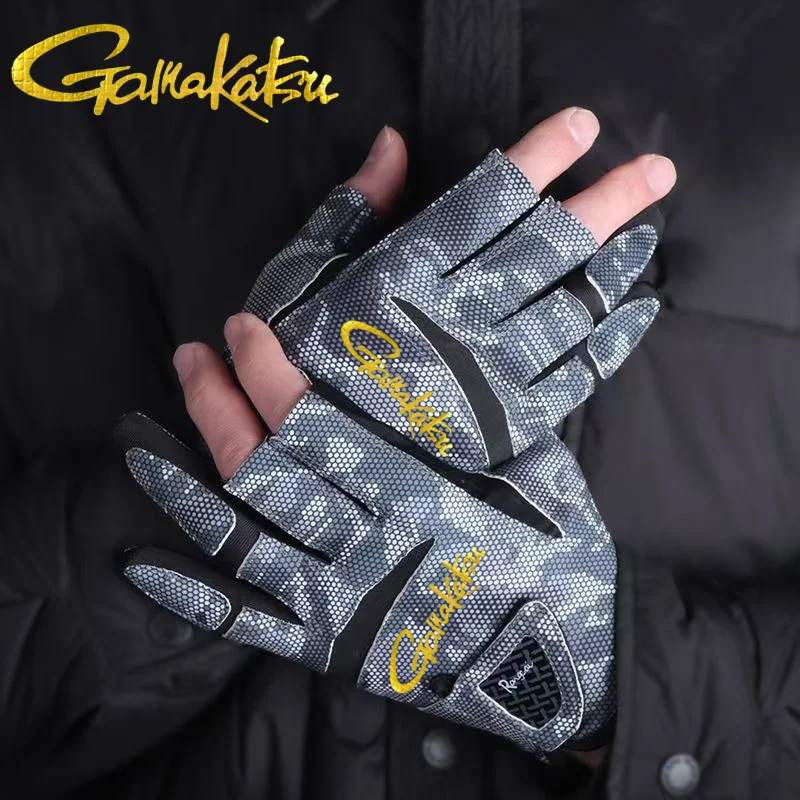 Guantes de pesca Gamakatsu anticorte antideslizantes barco 3 dedos - imagen 3