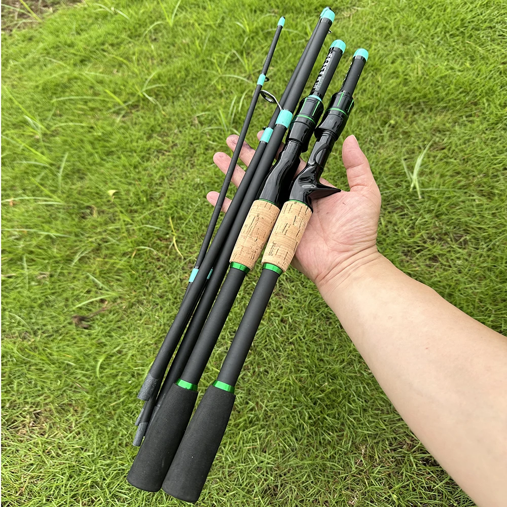 Cañas de pescar con señuelo, 4/5 secciones, 1,8 M/2,1 M, mano giratoria/fundida, cuerpo de fibra de carbono ultraligero, caña de viaje para barco, peso de cebo 3,5g-14g - imagen 5