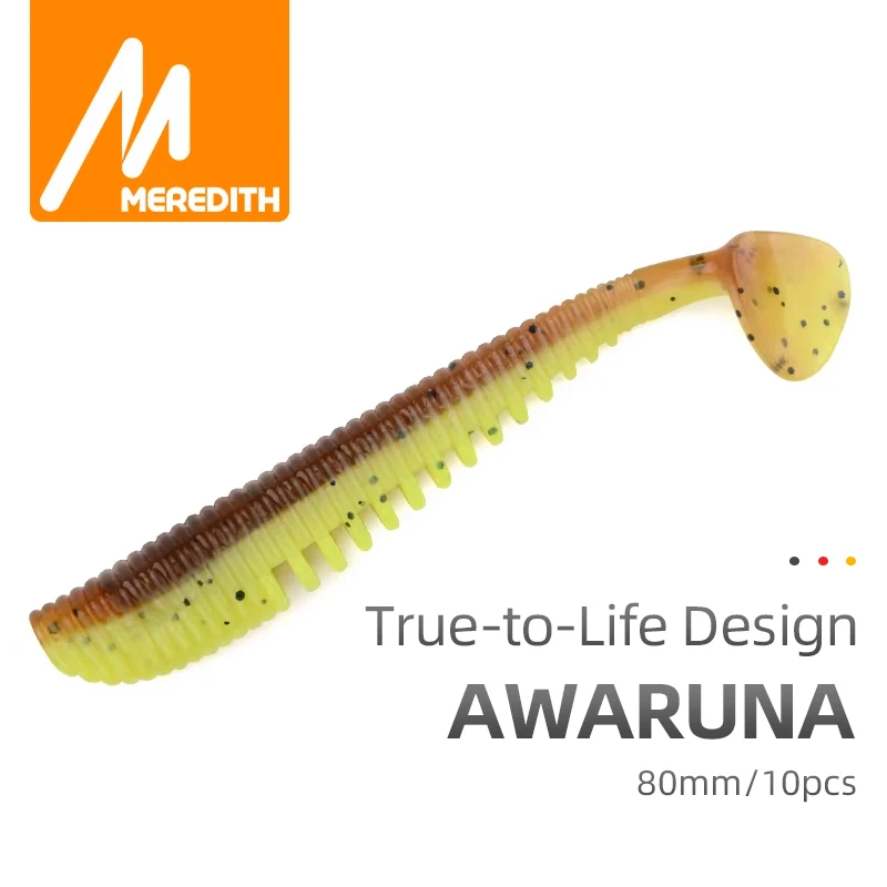 MEREDITH Awaruna Señuelos de Pesca 8cm 10 Uds 3,2g Wobblers señuelos blandos artificiales Shad carpa pesca de silicona cebos blandos aparejos - imagen 3