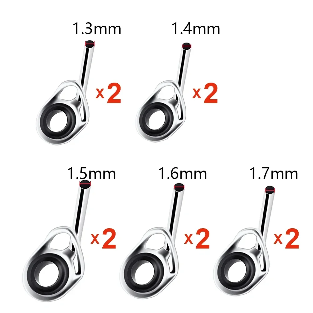 La guía superior de 10 Uds. Se utiliza para dar forma al anillo delineador de reparación de caña de pescar, diámetro interior de acero inoxidable de 0,9-2,2mm - imagen 5