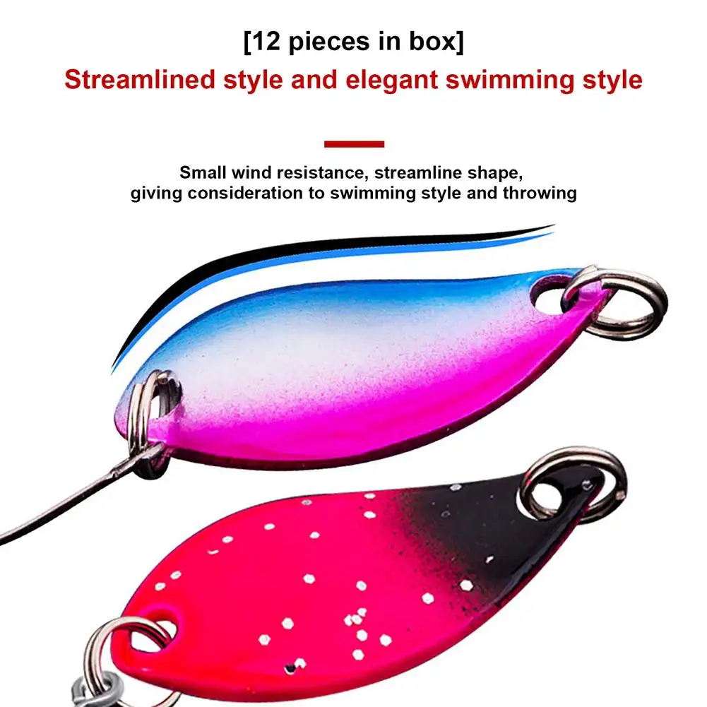 Señuelo de pesca de 12 piezas, cebo Artificial de Metal con caja de almacenamiento, señuelo multicolor de fundición larga, aparejos de pesca - imagen 5