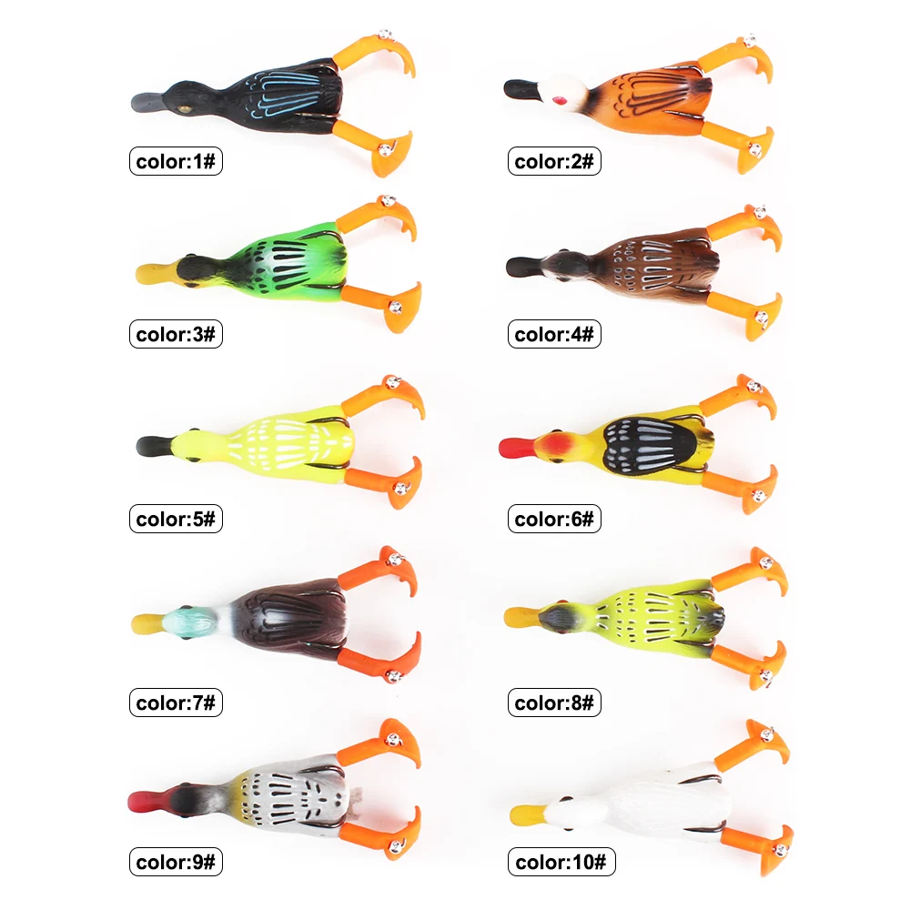 NGB 11,7g señuelo de pesca Topwater hélice de pato 9,5 cm ojos 3D cebo Artificial suave con Wobblers de doble gancho para curricán - imagen 2