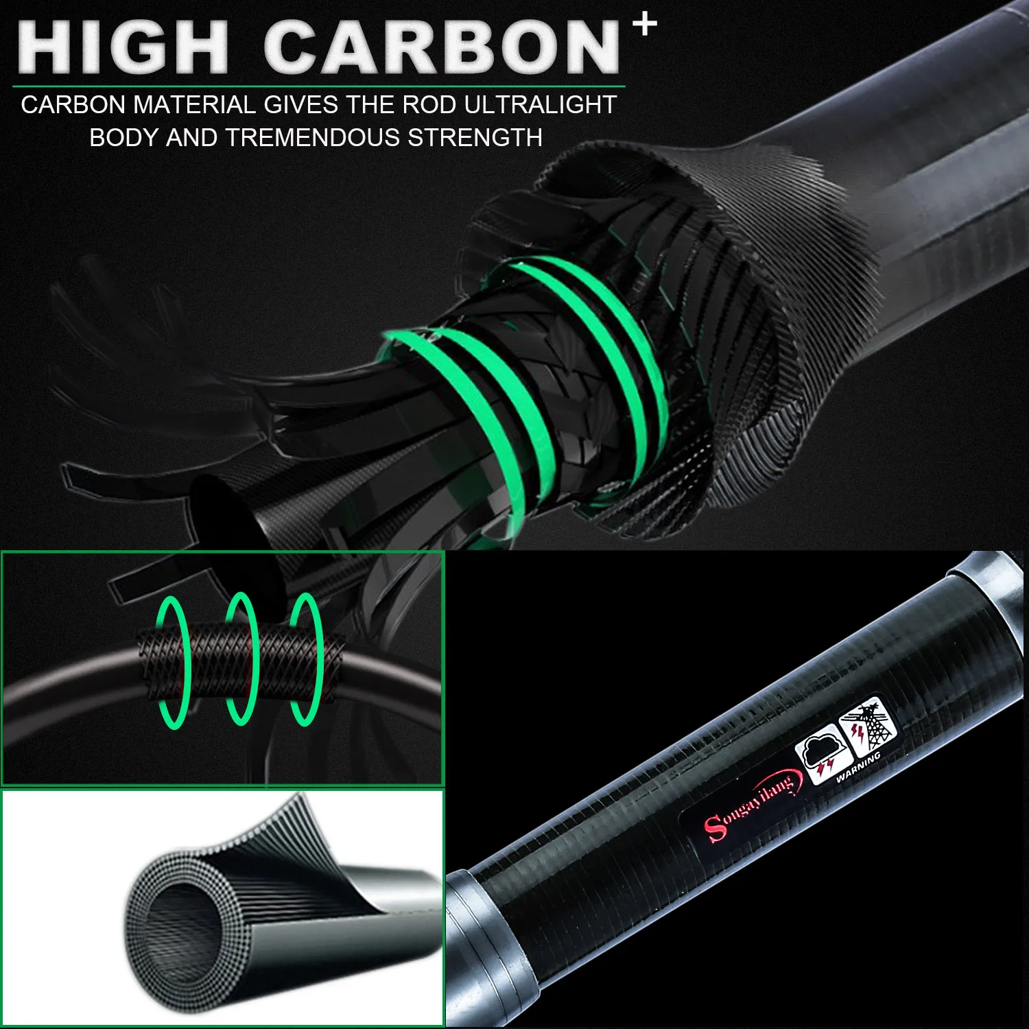 Sougayilang-Conjunto combinado de caña de pescar y carrete con caña de pescar telescópica, bolsa de pesca de 1,8-2,4 m para accesorios de pesca Saltweter - imagen 4