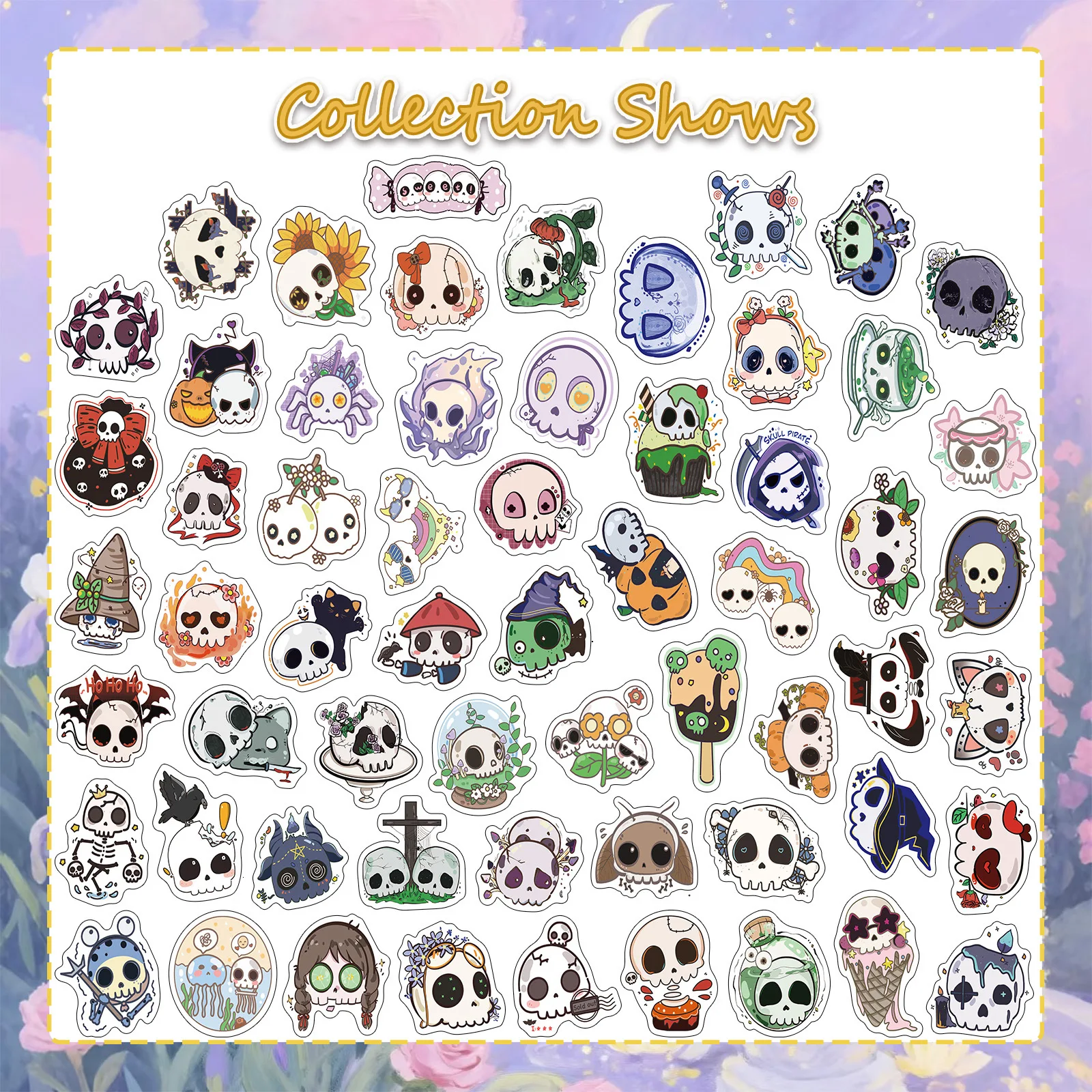 60 uds Halloween Groovy Skull dibujos animados pegatinas de grafiti teléfono guitarra portátil maleta taza pegatina impermeable juguetes para niños - imagen 3