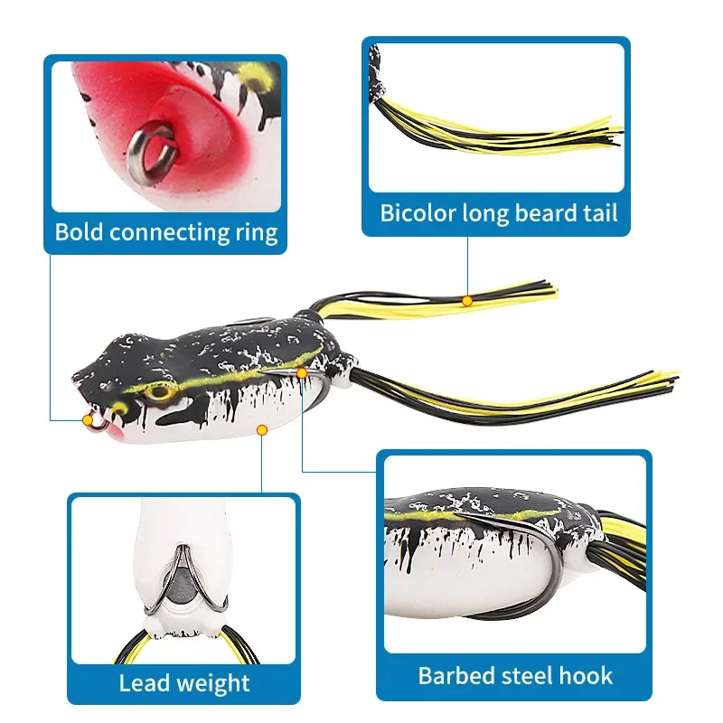 Cebo Artificial para pesca, cebo falso de 5cm y 11g, rana trueno de agua, Dither Wiggler, suministros de pesca, cebo Thunderfrog - imagen 5