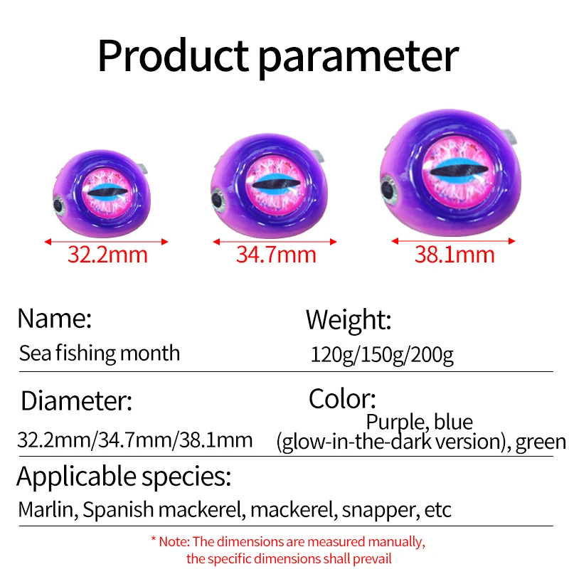 ZYZ-señuelo de pesca de mar, simulación de ojo de pez, 120/150/200G, JIG de hundimiento rápido, cebo duro Artificial, pesca en barco oceánico, pez plomo Bigeye - imagen 5