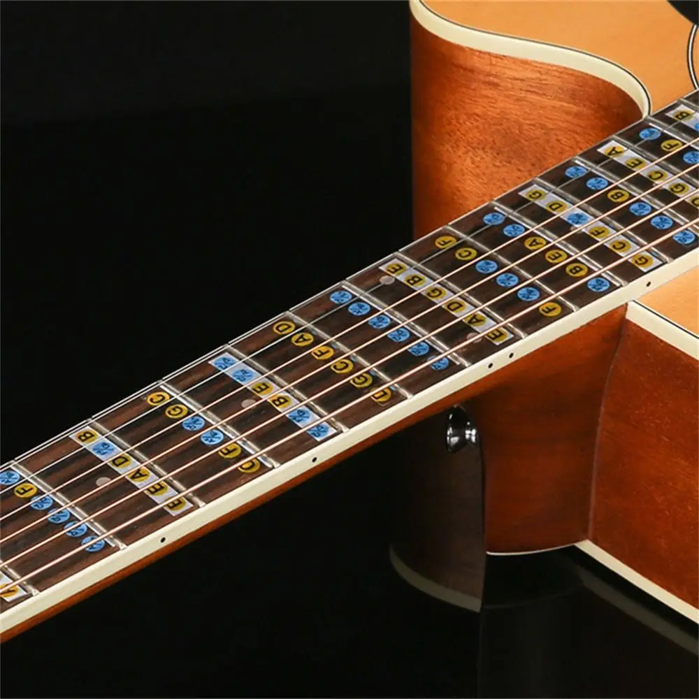 Pegatina de diapasón de guitarra portátil, escala Musical, pegatinas de escamas de Guitarra para principiantes, calcomanías de acorde de guitarra, gran oferta - imagen 3