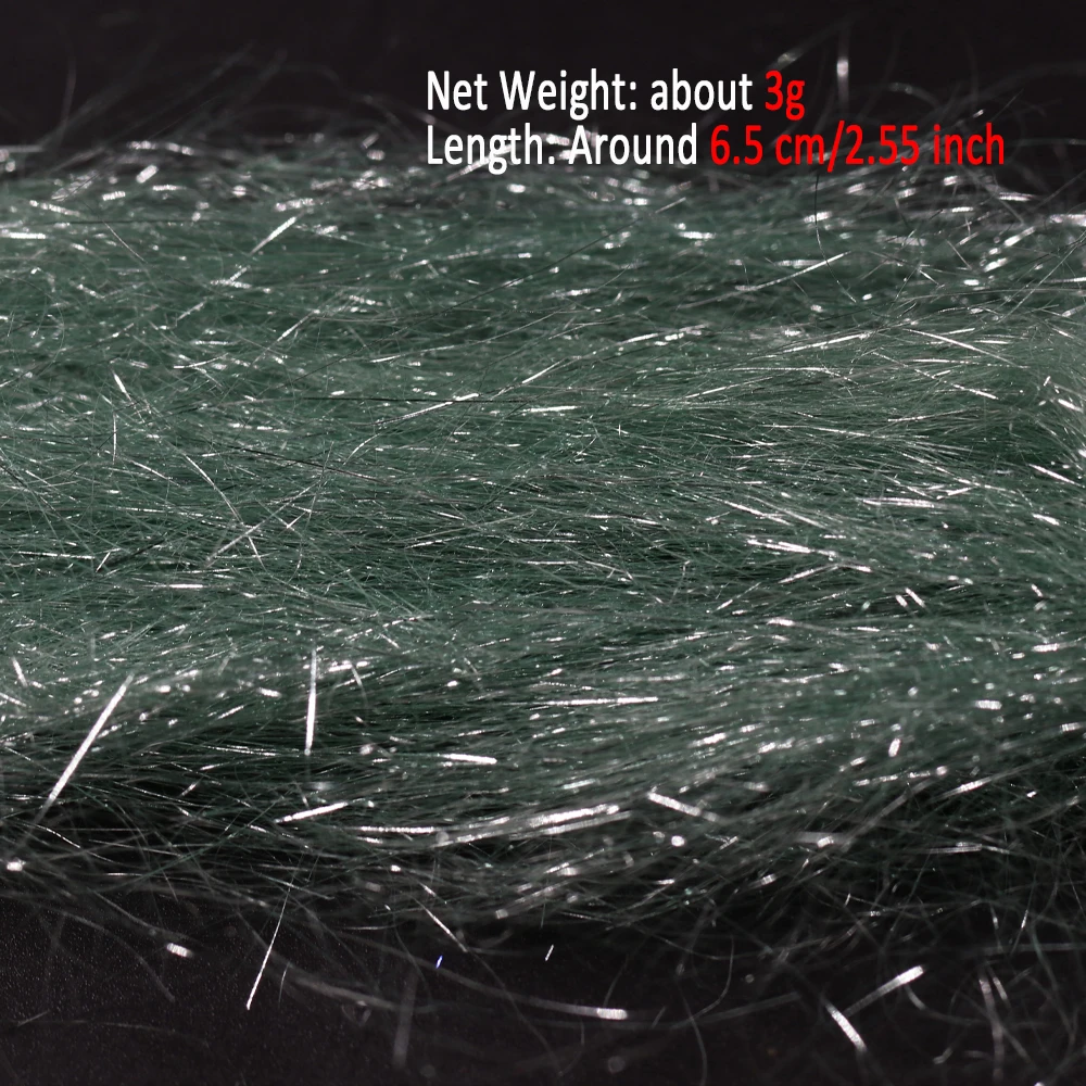 WIFREO-Materiales de doblaje de mosca larga, fibras sintéticas brillantes para Ninfa, salmón, Baitfish Streamer, Dub de hielo, 6,5 cm, 3g por paquete - imagen 4