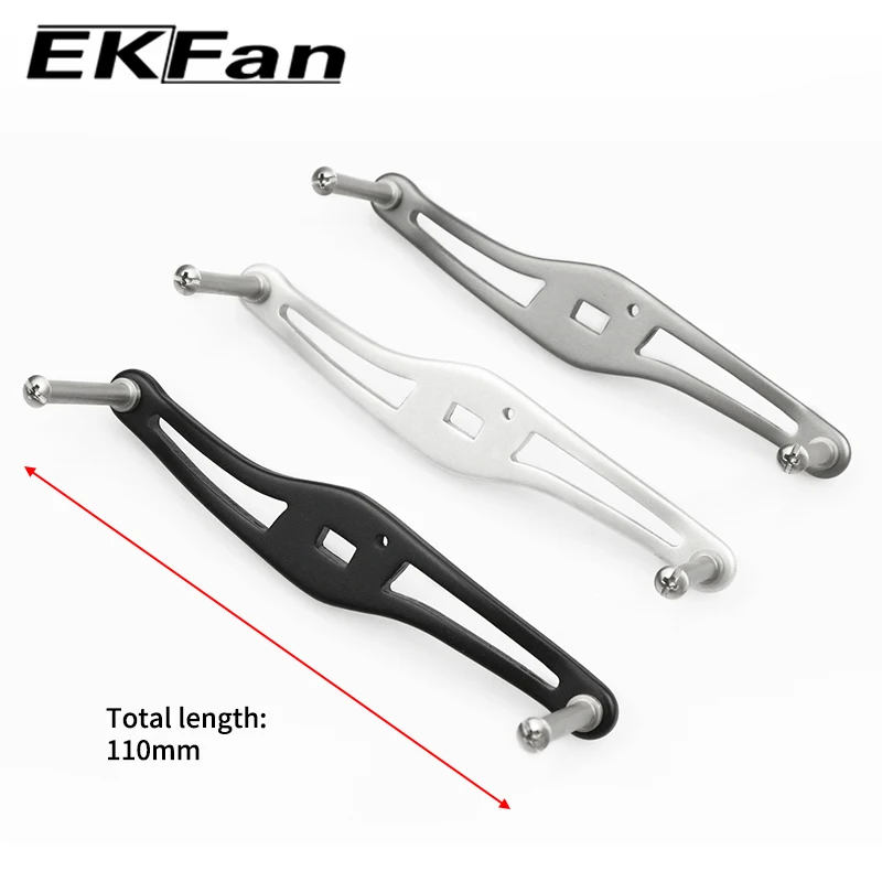 EKFan 7MM x 4MM agujeros 100MM 110MM 120MM 130MM mango de carrete de pesca de aleación para carretes de rueda Bastcast manijas DIY - imagen 3