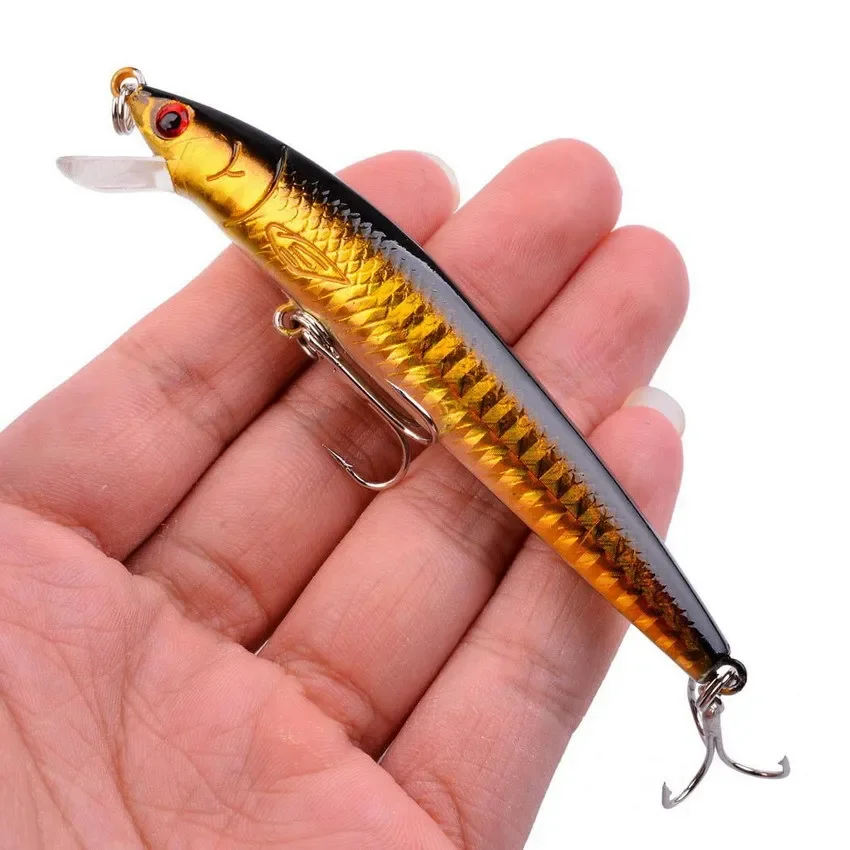 Señuelo de pesca piezas, cebo duro de 8,5g, 9,5 cm, Mini Minnow flotante, Crankbait, Crazy Wobblers, señuelos de manivela biónica Artificial, 1 unidad - imagen 3
