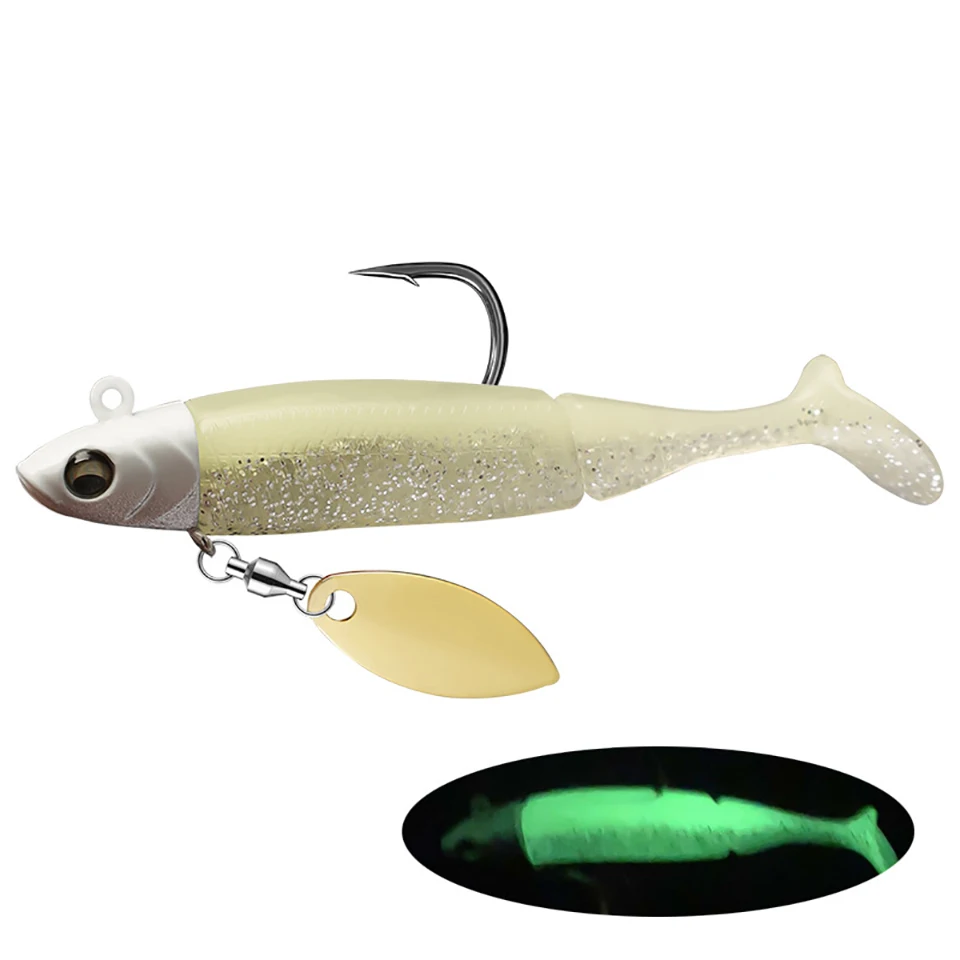 WALK FISH-señuelo de pesca de plomo, cebo suave de silicona Artificial con lentejuelas, 9,5 cm, 20g - imagen 5