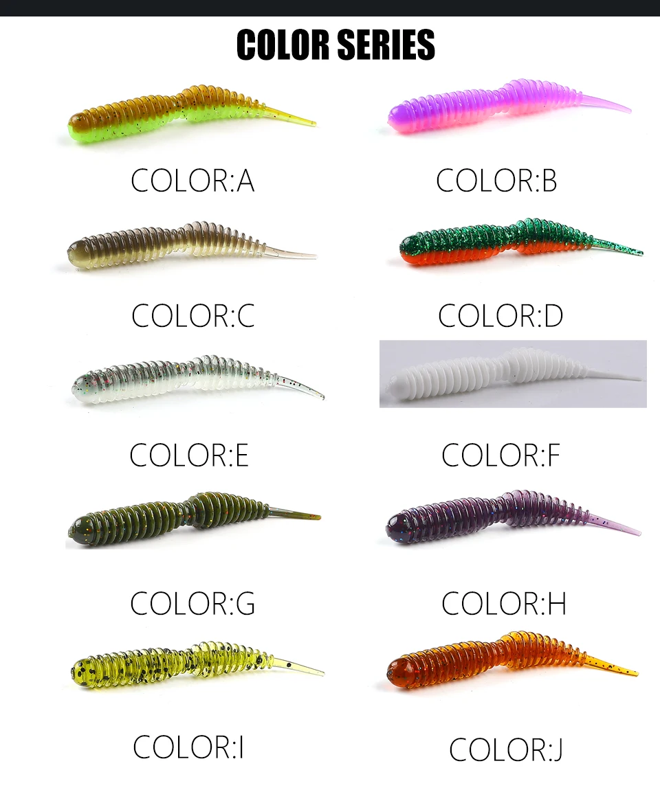 Cebo de gusano supercontinente, cebo suave Tanta 40mm 63mm, Señuelos de pesca con olor a sales, señuelo de pesca de silicona suave, envío gratis - imagen 3
