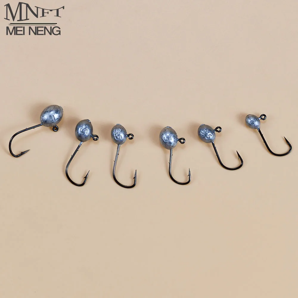 MNFT 6 unids/caja forma de huevo cabeza de plomo doble púas anzuelo Mustad 2g 3,5g 5g 7g anzuelo de pesca de raíz para agua salada y agua dulce - imagen 2