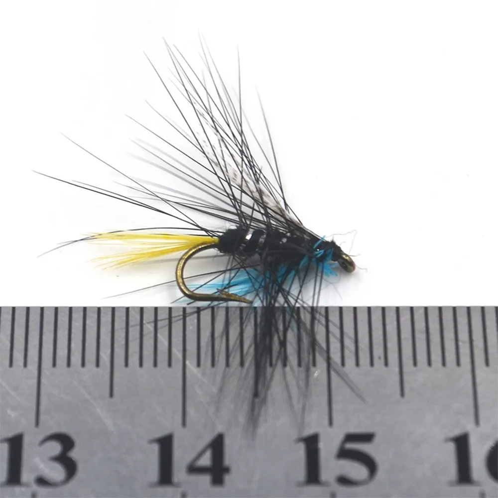 MNFT Moscas ninfa azul y negra para pesca de lubina – anzuelo seco - imagen 2