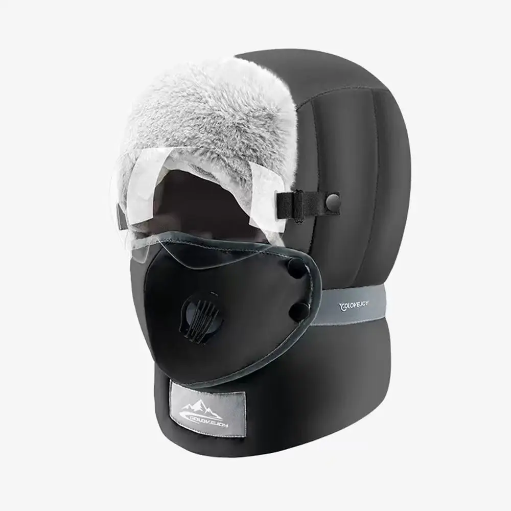 Gorro de esquí cálido para invierno, gorro grueso para mantener el calor, gorro Ushanka, cara integrada, oreja, a prueba de viento, cubierta completa, pasamontañas, bufanda Unisex - imagen 5