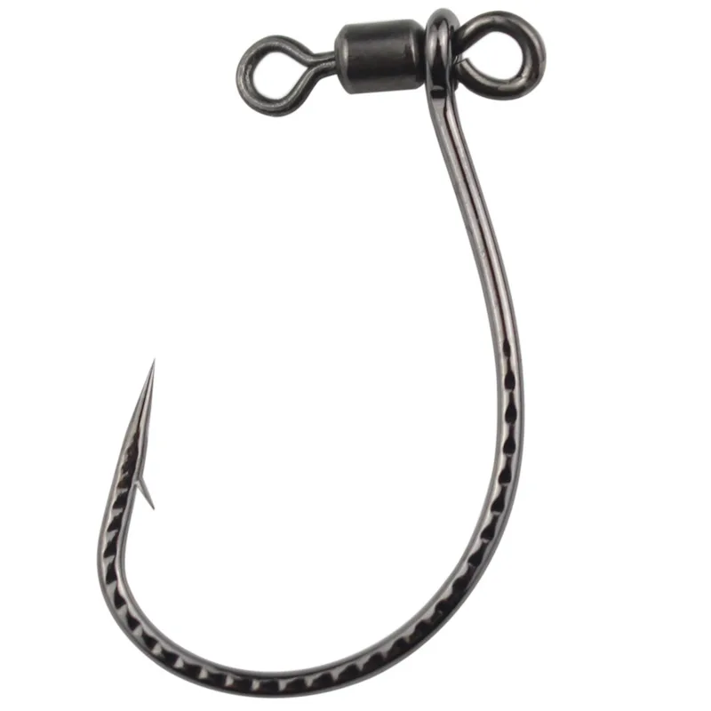 40 Uds. Gancho de aparejo de tiro de vástago largo, gancho de tiro de gota, anzuelos de gusano de espacio ancho, anzuelo de pesca giratorio para señuelo suave, conector de pesca de lubina - imagen 5