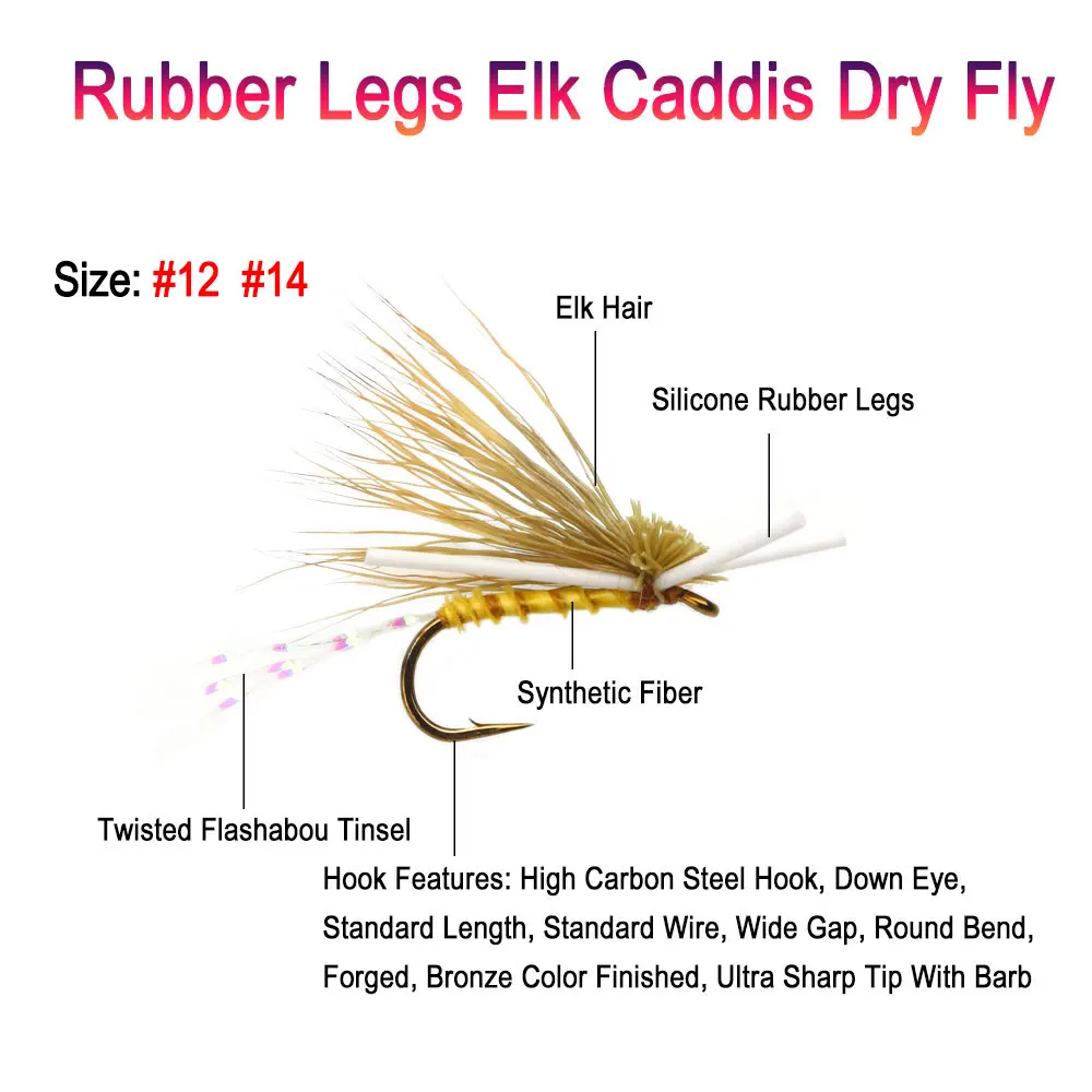 Bimoo-anzuelo de mosca flotante con púas, Señuelos de Pesca, percha de trucha, Señuelos de Pesca de Bluegill, 6 piezas, n. ° 12, N. ° 14 - imagen 2