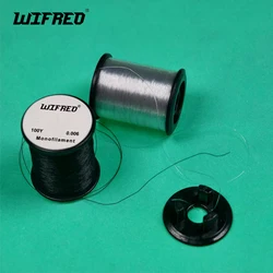 Wifreo translúcido claro y negro, monofilamento de pesca con mosca de 0,006 pulgadas, Material de costilla de hilo para Caddis Midge Pupa Mayfly Ninfas