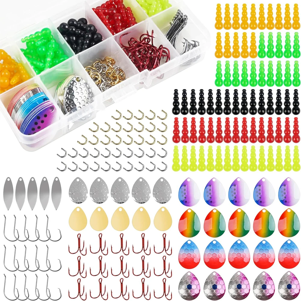 Kit de fabricación de aparejos de pesca Walleye, piezas, 180, suministros de aparejos de pesca, aparejo giratorio DIY para lubina, salmón, señuelo Walleye, accesorios de pesca