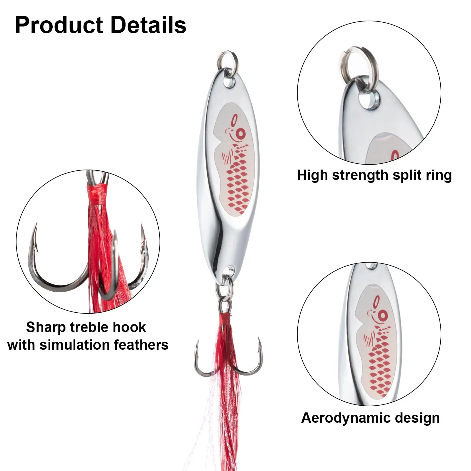 Goture-señuelo de pesca de Jigging, cuchara giratoria de Metal, 7g, 14g, 21g, 38g, cebo duro de fundición, anzuelo de pesca para agua dulce y salada - imagen 3