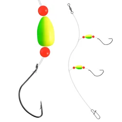 Aparejo Pompano, aparejo de pesca para Surf, aparejo de cebo vivo con flotador de espuma, gancho circular giratorio a presión, fundición en la playa en alta mar, atado a mano