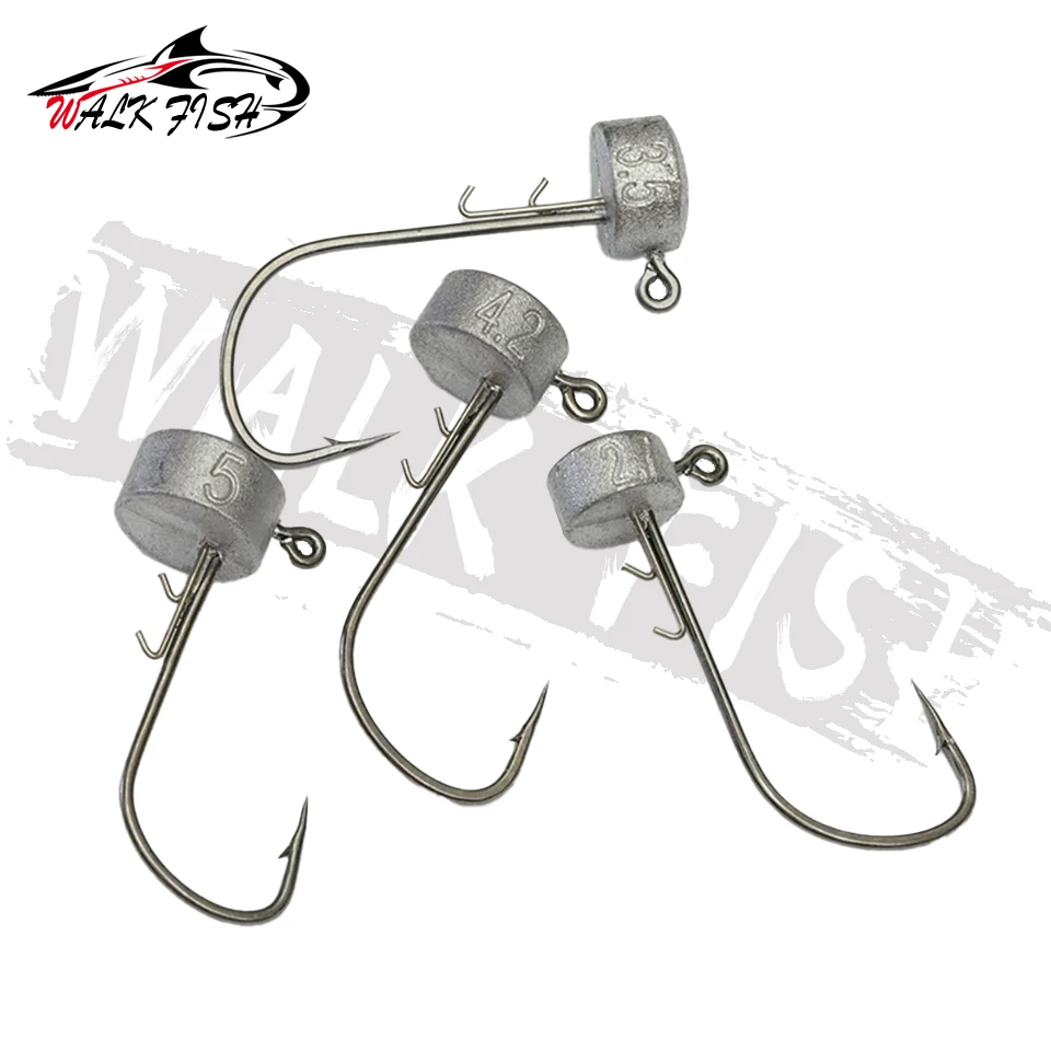 WALK FISH Ned Rig anzuelo 1,8g/2,7g/3,5g/4,2g/5g anzuelos de pesca con cabeza afilada palo gusano anzuelo de cebo suave para aparejos de pesca de lubina - imagen 5