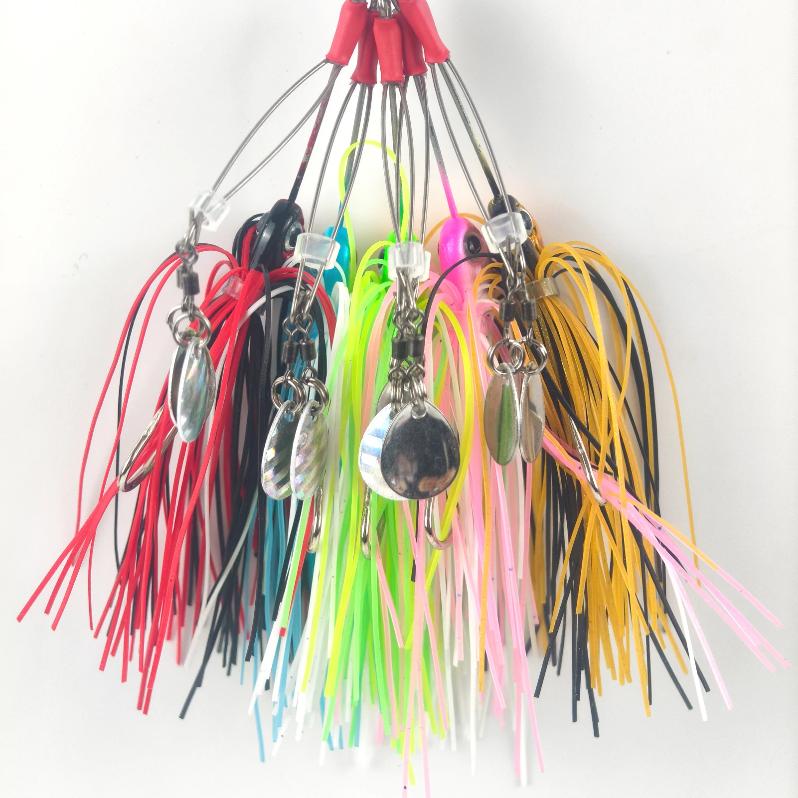 FREE FISHER Spinnerbait micro con lentejuelas y faldas de goma - imagen 4