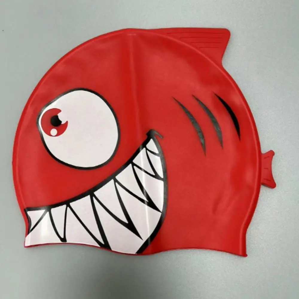 Gorro natación tiburón silicona impermeable unisex duradero para niños