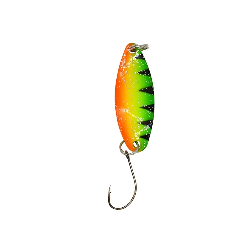 MUKUN Pesca Stream cebo trucha cuchara cebo 3,4 CM 3,5g Spinner cobre Metal cuchara de Pesca señuelo para trucha perca Lucio salmón - imagen 5