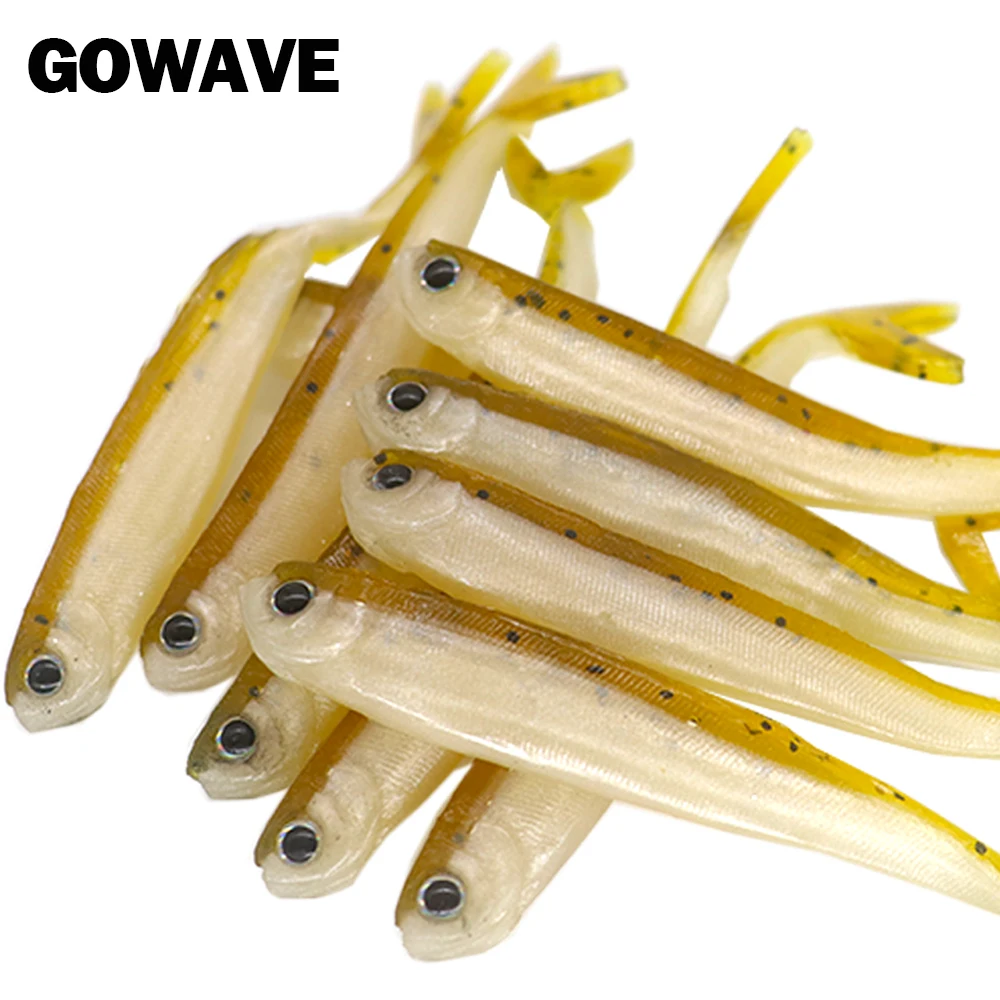 Señuelo de pesca de pececillos negros, cebo de gusano de sábalo Swimbait, Jigging, aparejo de silicona suave para Zander de lubina, 10 piezas, 8,5 cm/2,6g - imagen 4