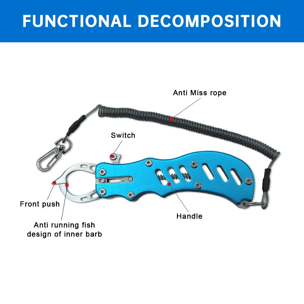 Agarre de mano portátil de acero inoxidable, gancho de agarre de pesca, pinza de labio, gancho de agarre de pescado, herramienta de aparejos de pesca - imagen 5