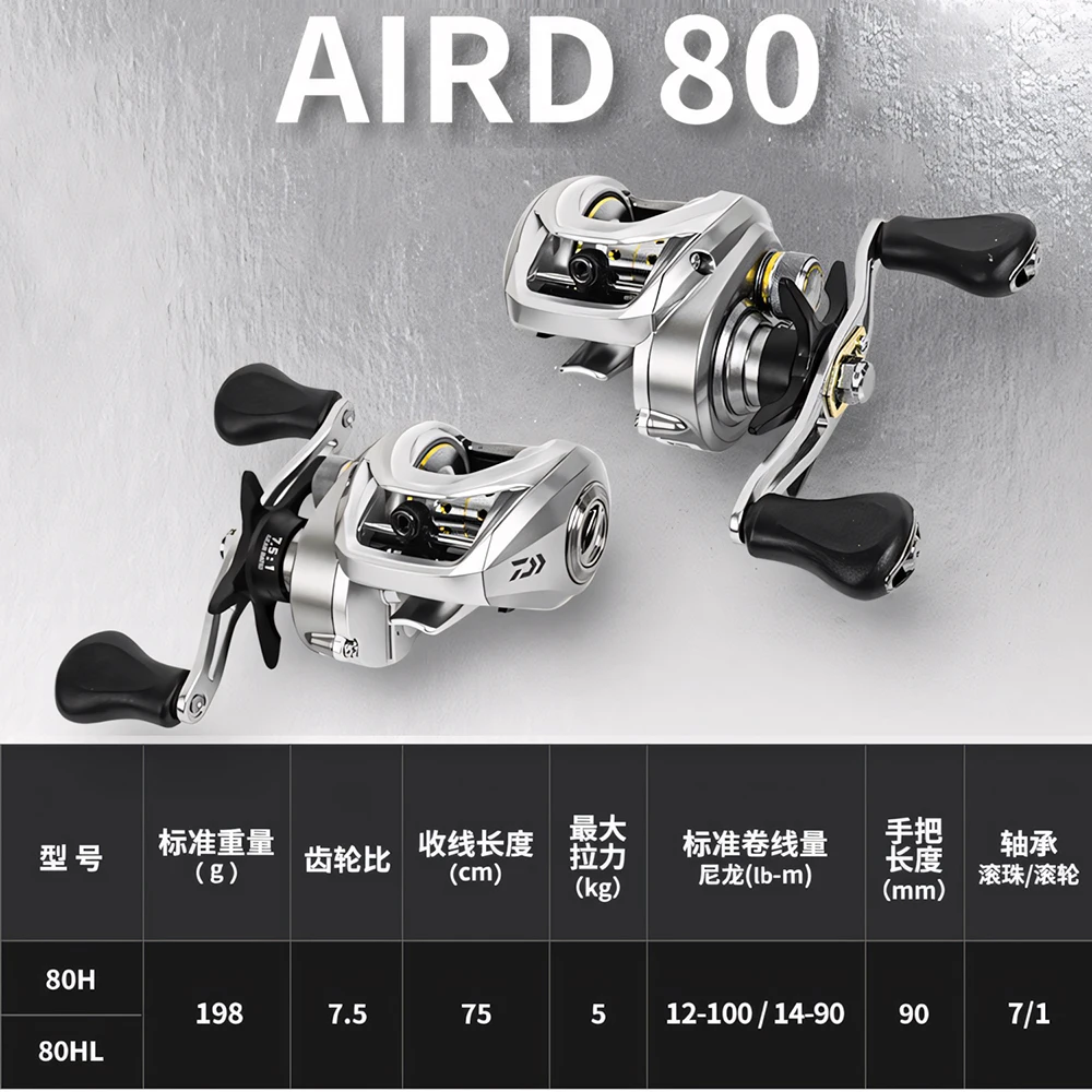 Carrete Baitcasting Daiwa AIRD 80 – 7.5:1 y 5KG para agua salada - imagen 3