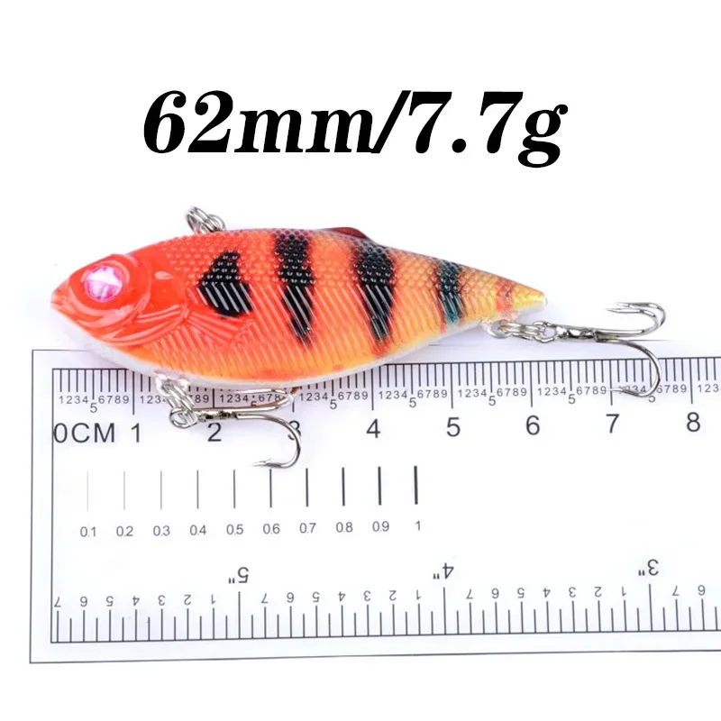1 Pc 6,2 cm 7,7g Vib señuelo de pesca Wobbler Crankbait cebo Artificial para trucha lubina vibrante hundimiento ruido cuentas señuelos de invierno - imagen 3