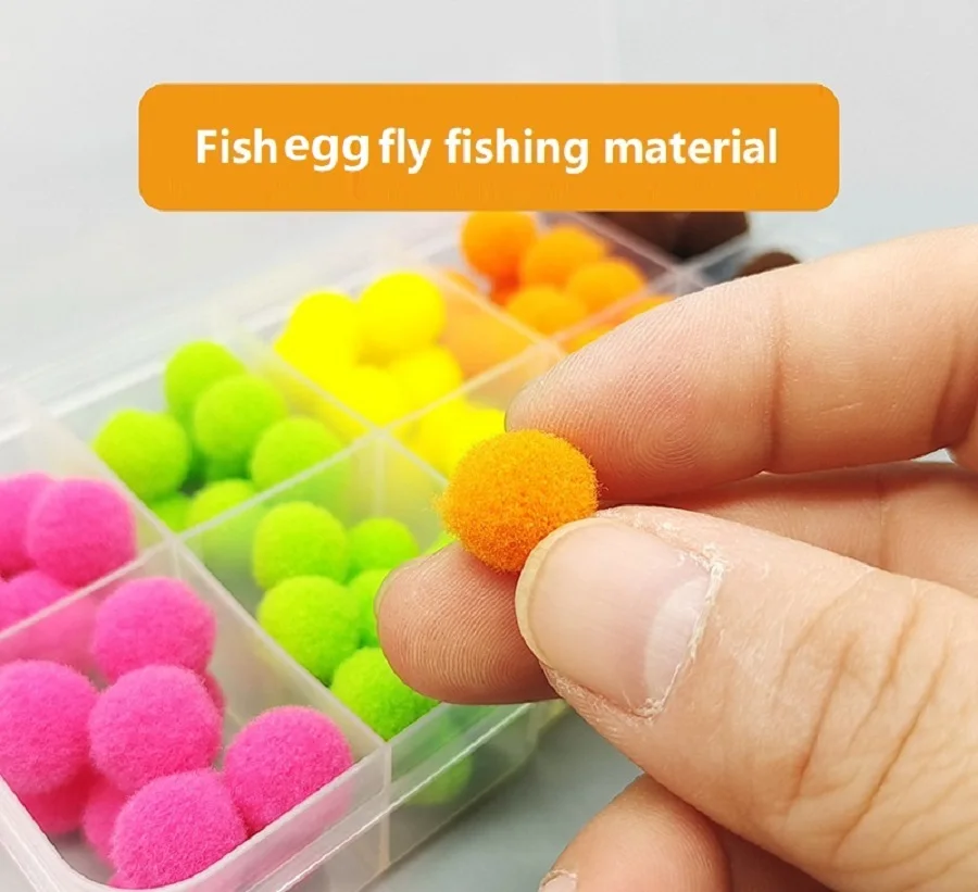20 piezas de cristal sintético para atar moscas y huevos, Material de 10mm, bola estimuladora de peces, moscas húmedas, salmón, trucha, cebo atractor de cabeza de acero - imagen 3