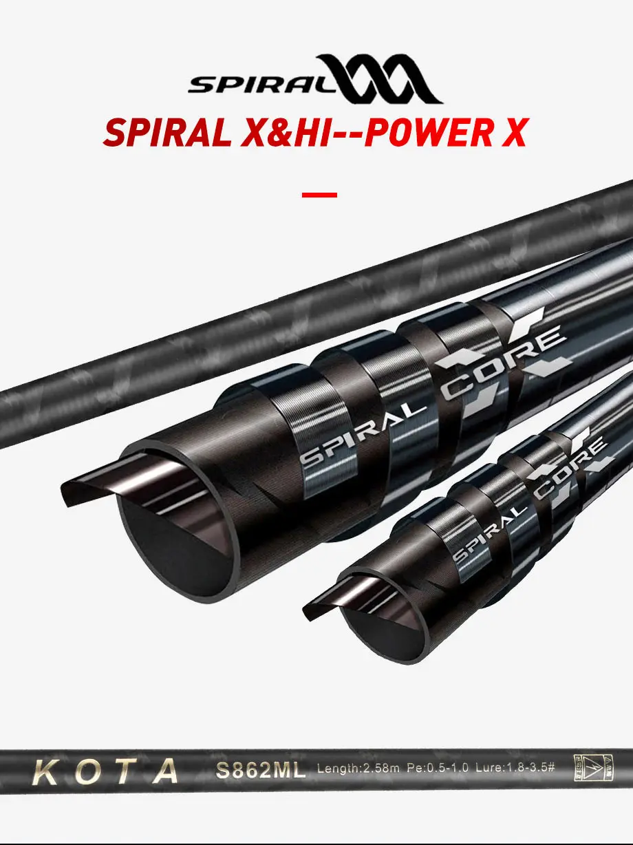 Egi-caña de pescar de carbono, accesorio giratorio de 2,58 m, 862M, 862ML, anillos Fuji, 40T - imagen 5