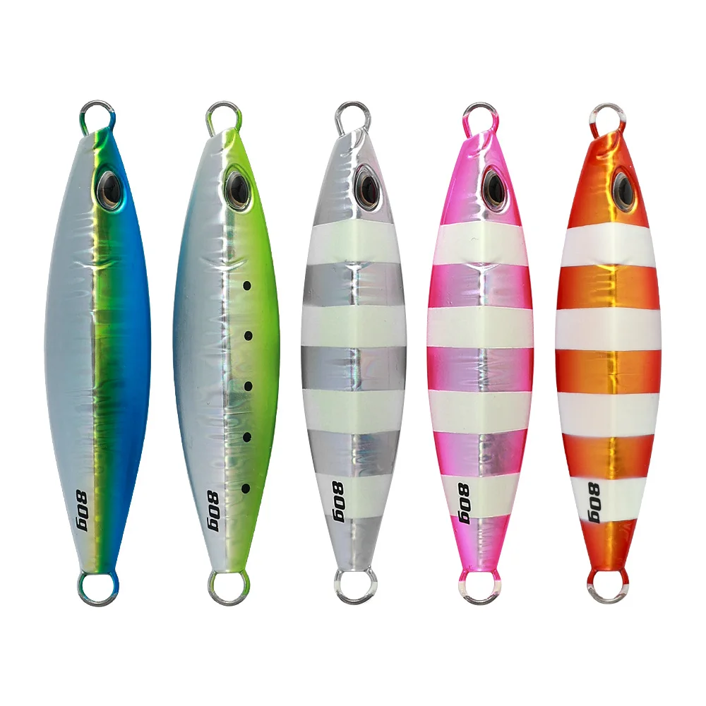 CASTFUN 60g 80g 100g Koika Jig plantillas de Metal de paso lento señuelo de pesca de agua salada señuelo de Jigging de caída lenta - imagen 5