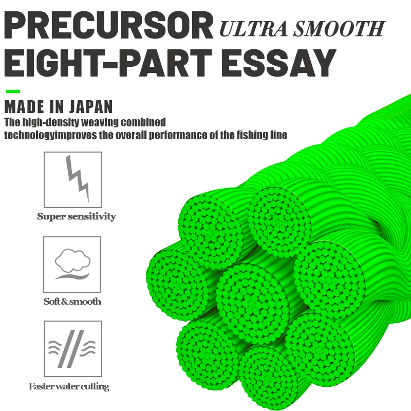ZUKIBO-sedal de pesca trenzado de 12 hebras, multifilamento de alta cantidad, sedal de PE verde súper fuerte X12, sedal de pesca duradero y liso - imagen 2
