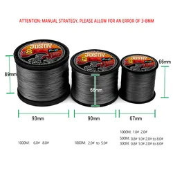 Sedal trenzado JOSBY PE multifilamento – 8 hebras supersónico 10-78LB