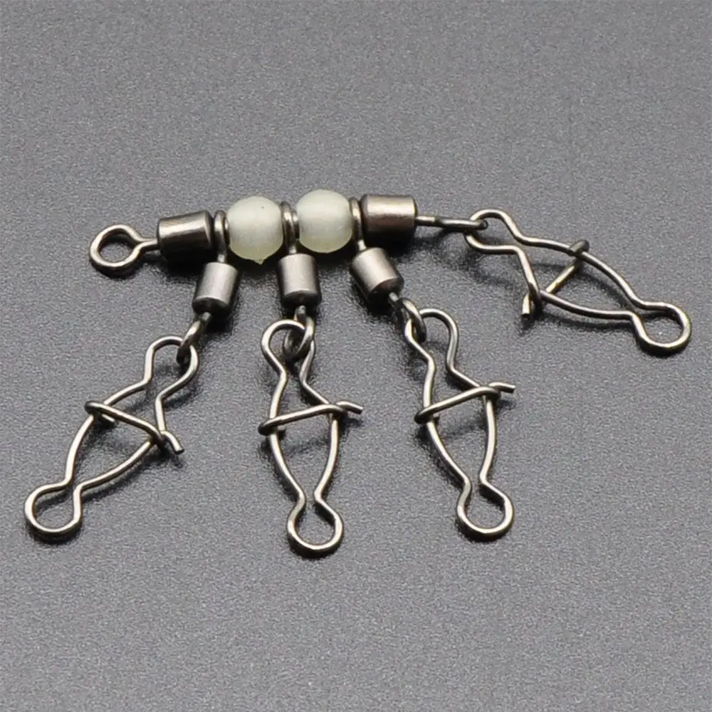 Conector de clavija de pesca luminosa, diseño luminoso, característica brillante, mecanismo giratorio, conector de cuentas brillantes, plantilla de calamar, 5 uds. - imagen 3