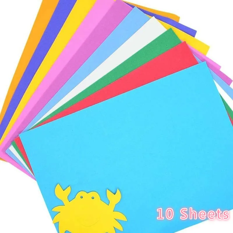 Papel de color hecho a mano DIY, 10 esponjas multicolores gruesas, papel de espuma EVA hecho a mano para niños - imagen 3