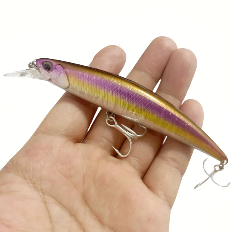 Señuelo de pesca Minnow de 11CM y 27G, Crankbait, cebo duro Artificial falso, Pescar, giratorio de vinilo para pesca en roca, carpa, bagre, Wobler - imagen 3