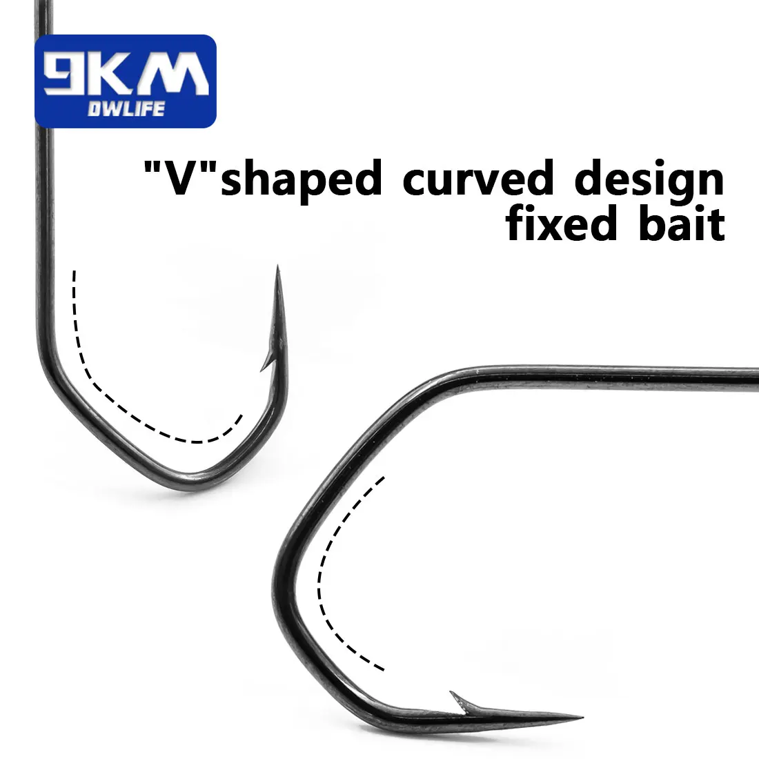 Ganchos de plantilla de 90 grados, 9KM, 25 uds., anzuelo de cabeza de plantilla de vástago largo, anzuelo de pesca bárbaro Aberdeen, aparejos de pesca de agua salada - imagen 4