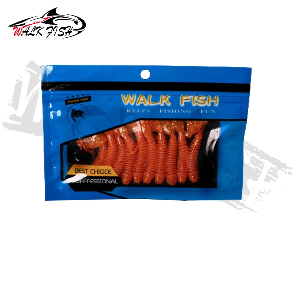 WALK FISH 10 unids/lote señuelo de pesca en hielo de invierno 70mm 2,5g cola suave señuelo cola bifurcada cebo de pesca Jig Head Texas Rig aparejos de pesca - imagen 3