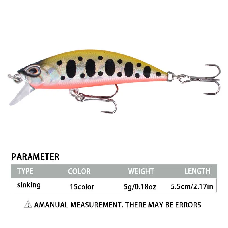 Señuelo de pesca Minnow, Micro Wobblers, aparejos Micro hundimiento, Jerkbait, cebo duro Artificial, agua dulce, trucha, lubina, 1 ud. - imagen 3