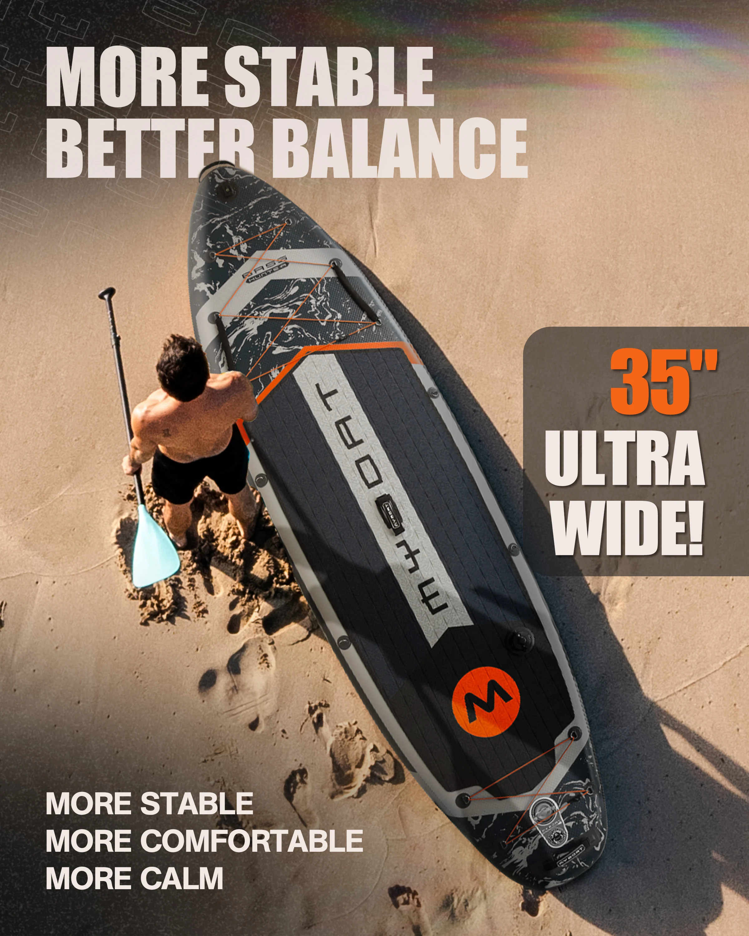Myboat-Tabla de Paddle inflable Extra ancha impermeable para adultos, 11 '6 ''x35'' X6 '', pesca acuática de estilo de pie con accesorios SUP - imagen 5